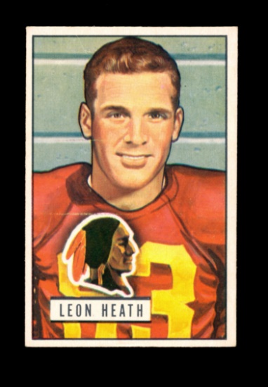 1951 Bowman Football Card #106 Leon Heath Washington Redskins