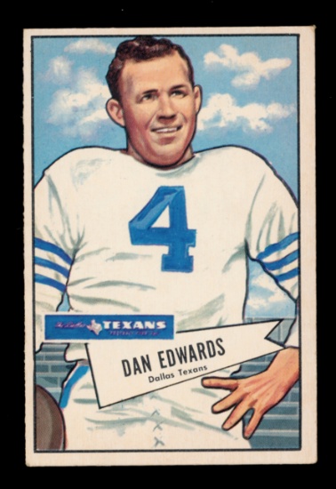 1952 Bowman Large Football Card #77 Dan Edwards Dallas Texans.