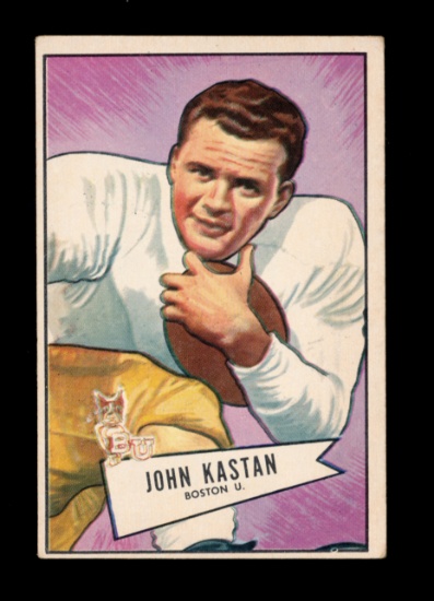 1952 Bowman Large ROOKIE Football Card #81 Rookie John Kastan New York Gian