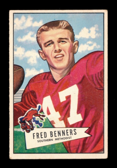 1952 Bowman Large Football Card #93 Fred Benners New York Giants.