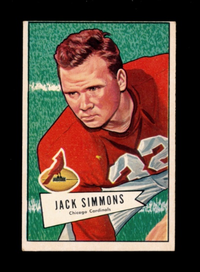 1952 Bowman Large Football Card #110 Jack Simmons Chicago Cardinals.