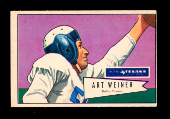 1952 Bowman Large Football Card #114 Art Weiner Dallas Texans.