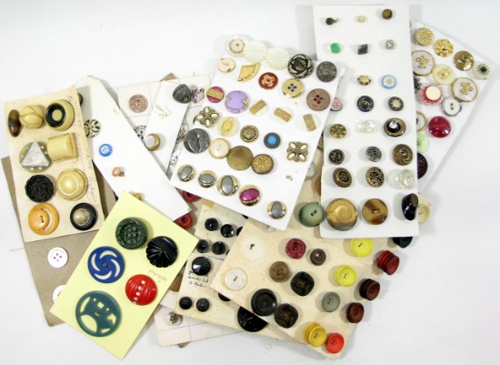 Group of Misc. Mixed Vintage & Newer Buttons. Some Plastic, Some Metal & Ot