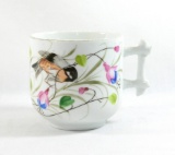 Vintage Flower and Bird Mustache Mug.