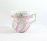 Vintage Pink and Gold Mustache Mug.