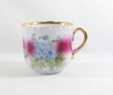 Vintage Flowered Porcelain/Ceramic Mustache Mug.