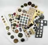 Group of Misc. Mixed Vintage & Newer Buttons. Some Plastic, Some Metal & Ot