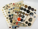 Group of Misc. Mixed Vintage & Newer Buttons. Some Plastic, Some Metal & Ot