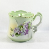Vintage Flowered Porcelain/Ceramic Mustache Mug. Marked Brandenburg on Bott