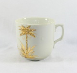 Vintage Porcelain/Ceramic Mug with Palm Trees and Sailboat.