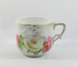 Vintage Porcelain/Ceramic Delicate Mug with Flowers. Marking on Bottom.