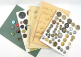 Group of Misc. Mixed Vintage & Newer Buttons. Some Plastic, Some Metal & Ot