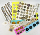 Group of Misc. Mixed Vintage & Newer Buttons. Some Plastic, Some Metal & Ot