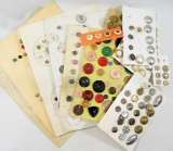 Group of Misc. Mixed Vintage & Newer Buttons. Some Plastic, Some Metal & Ot