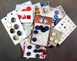 Group of Misc. Mixed Vintage & Newer Buttons. Some Plastic, Some Metal & Ot