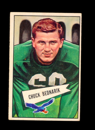 1952 Bowman Large Football Card #10 Hall of Famer Chuck Bednarik Philadelph