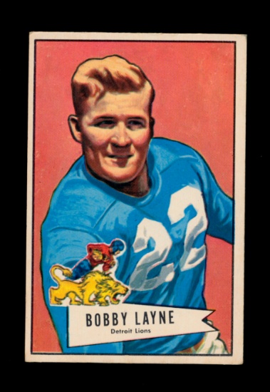 1952 Bowman Large Football Card #78 Hall of Famer Bobby Layne Detroit Lions