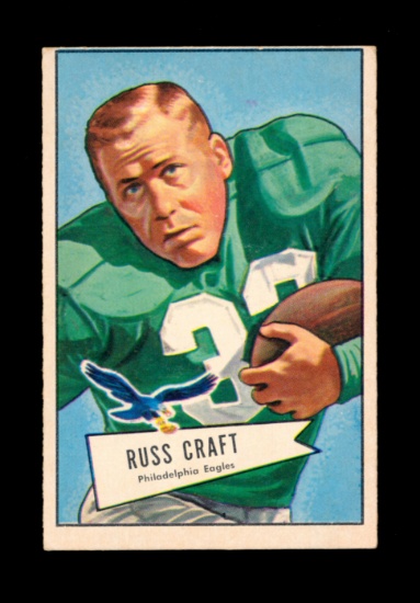 1952 Bowman Large Football Card #116 Russ Craft Philadelphia Eagles.