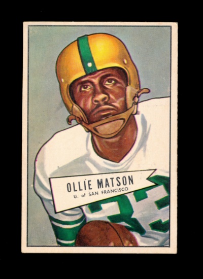 1952 Bowman Large ROOKIE Football Card #127 Rookie Hall of Famer Ollie Mats