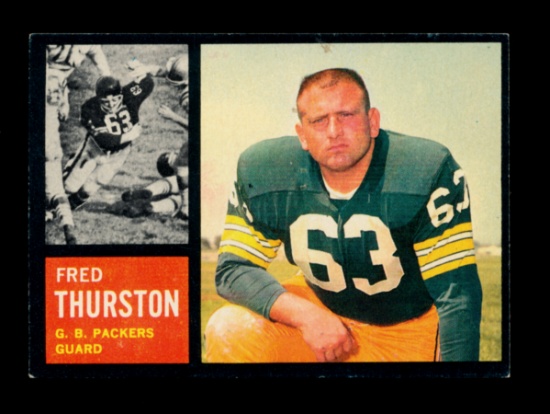1962 Topps ROOKIE Football Card #69 Rookie Fred "Fuzzy" Thurston Green Bay