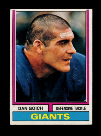 1974 Topps Football Card #102 Dan Goich New York Giants. The Story about Da