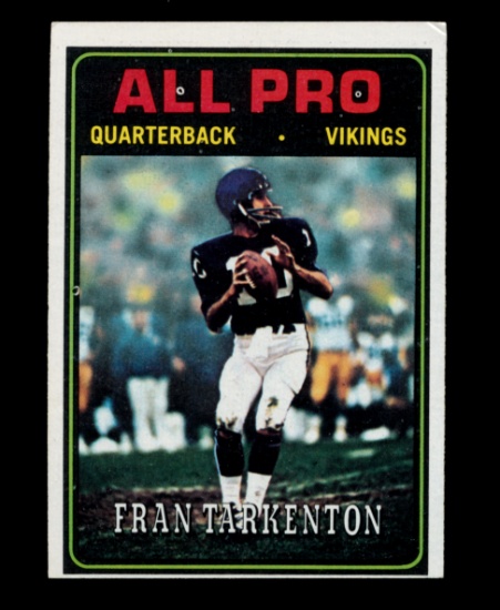 1974 Topps Football Card #129 Hall of Famer All Pro Fran Tarkenton Minnesot