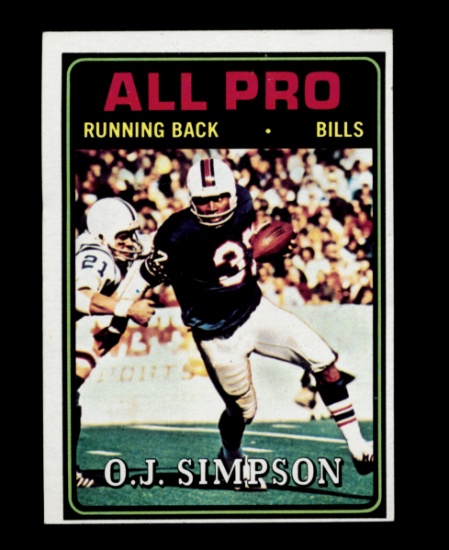 1974 Topps Football Card #130 Hall of Famer All Pro OJ Simpson Buffalo Bill