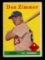 1958 Topps Baseball Card #77 Don Zimmer Los Angeles Dodgers
