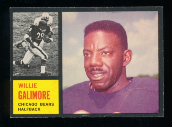 1962 Topps Football Card #14 Willie Galimore Chicago Bears