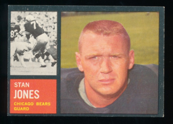 1962 Topps Football Card #18 Hall of Famer Stan Jones Chicago Bears