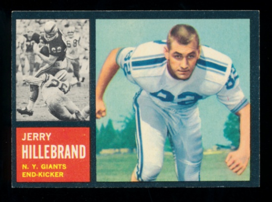 1962 Topps Football Card #113 Jerry Hillebrand New York Giants.   Short Pri