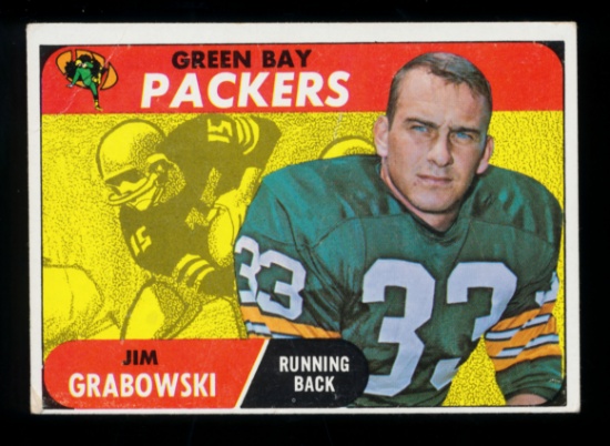 1968 Topps ROOKIE Football Card #183 Rookie Jim Grabowski Green Bay Packers