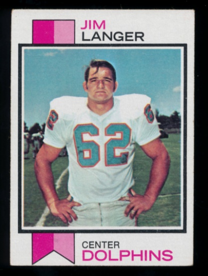 1973 Topps ROOKIE Football Card #341 Rookie Hall of Famer Jim Langer Miami