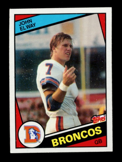 1984 Topps ROOKIE Football Card #63 Rookie Hall of Famer John Elway Denver