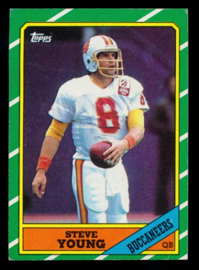 1986 Topps ROOKIE Football Card #374 Rookie Hall of Famer Steve Young Tampa
