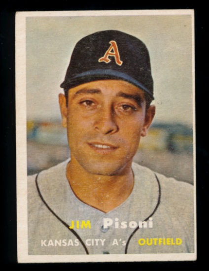1957 Topps Baseball Card #402 James Pisoni Kansas City Athletics