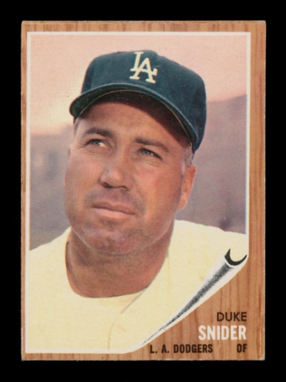 1962 Topps Baseball Card #500 Hall of Famer Duke Snider Los Angeles Dodgers