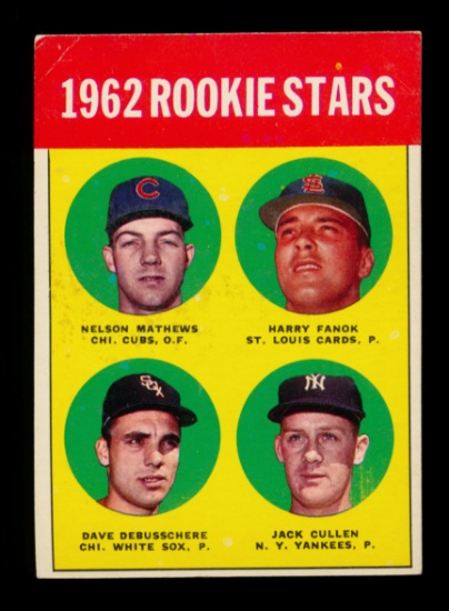 1963 Topps Baseball Card #54 Rookie Parade: Nelson Mathews-Harry Fanok-Dave