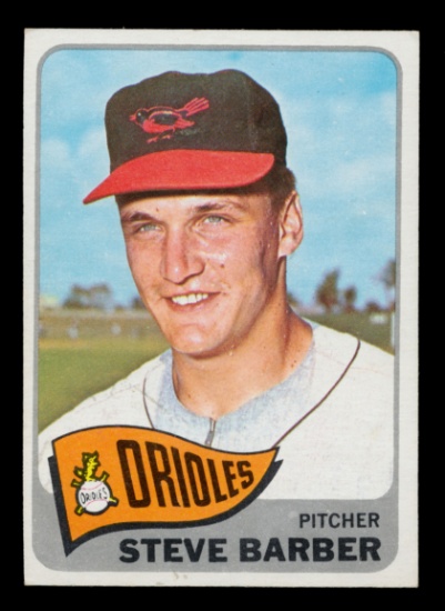 1965 Topps Baseball Card #113 Steve Barber Baltimore Orioles