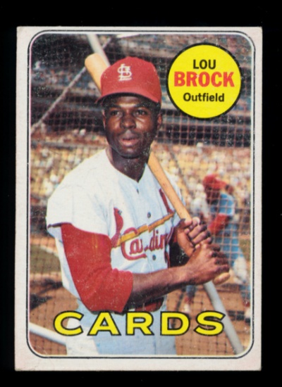 1969 Topps Baseball Card #85 Hall of Famer Lou Brock St Louis Cardinals