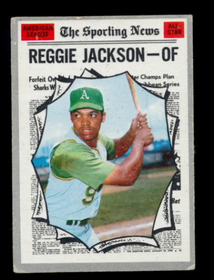 1970 Topps Baseball Card #459 All Star Hall of Famer Reggie Jackson Oakland