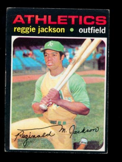1971 Topps Baseball Card #20 Hall of Famer Reggie Jackson Oakland A's