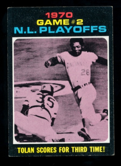 1971 Topps Baseball Card #200 NL Playoffs Game #2