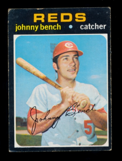 1971 Topps Baseball Card #250 Hall of Famer Johnny Bench Cincinnati Reds