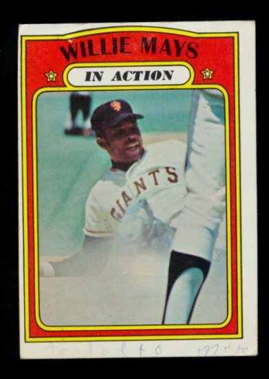 1972 Topps Baseball Card #50 Hall of Famer Willie Mays San Francisco Giants