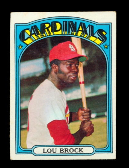 1972 Topps Baseball Card #200 Hall of Famer Lou Brock St Louis Cardinals