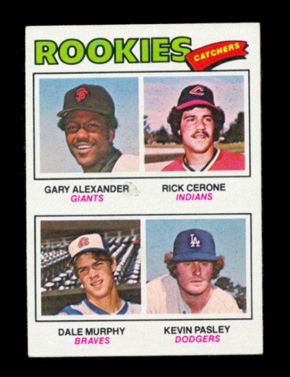1977 Topps Baseball Card #476 Rookie Catchers: Dale Murphy-Kevin Pasley-Gar