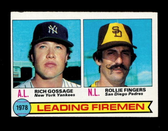 1979 Topps Baseball Card #8 Leading Firemen: Rollie Fingers-Rich Gossage
