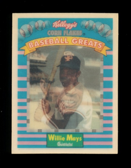 1981 Kelloggs Sportsflics 3D Baseball Card #3 of 15 Hall of Famer Willie Ma