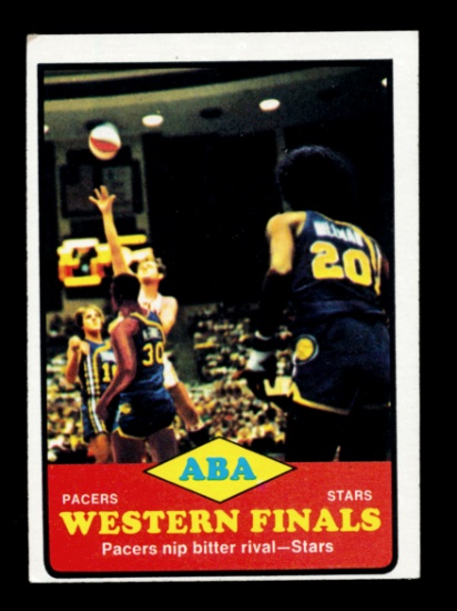 1973 Topps Basketball Card #206 ABA Western Finals Game Pacers vs Stars